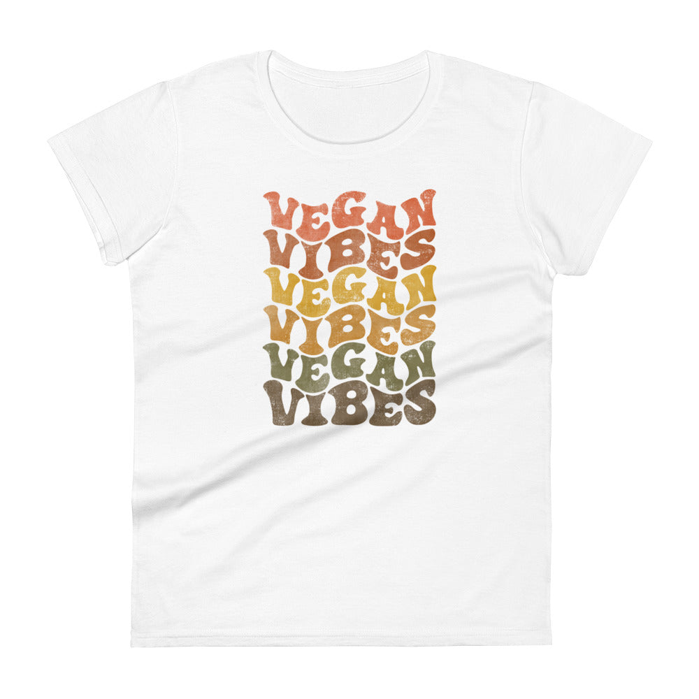 Vegan Vibes Vintage Inspired Fitted Tee