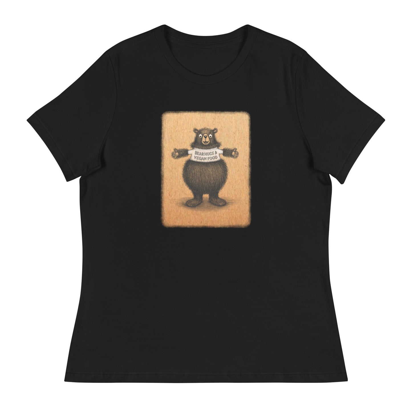 Bear Hugs and Vegan Food Contemporary Fit Tee