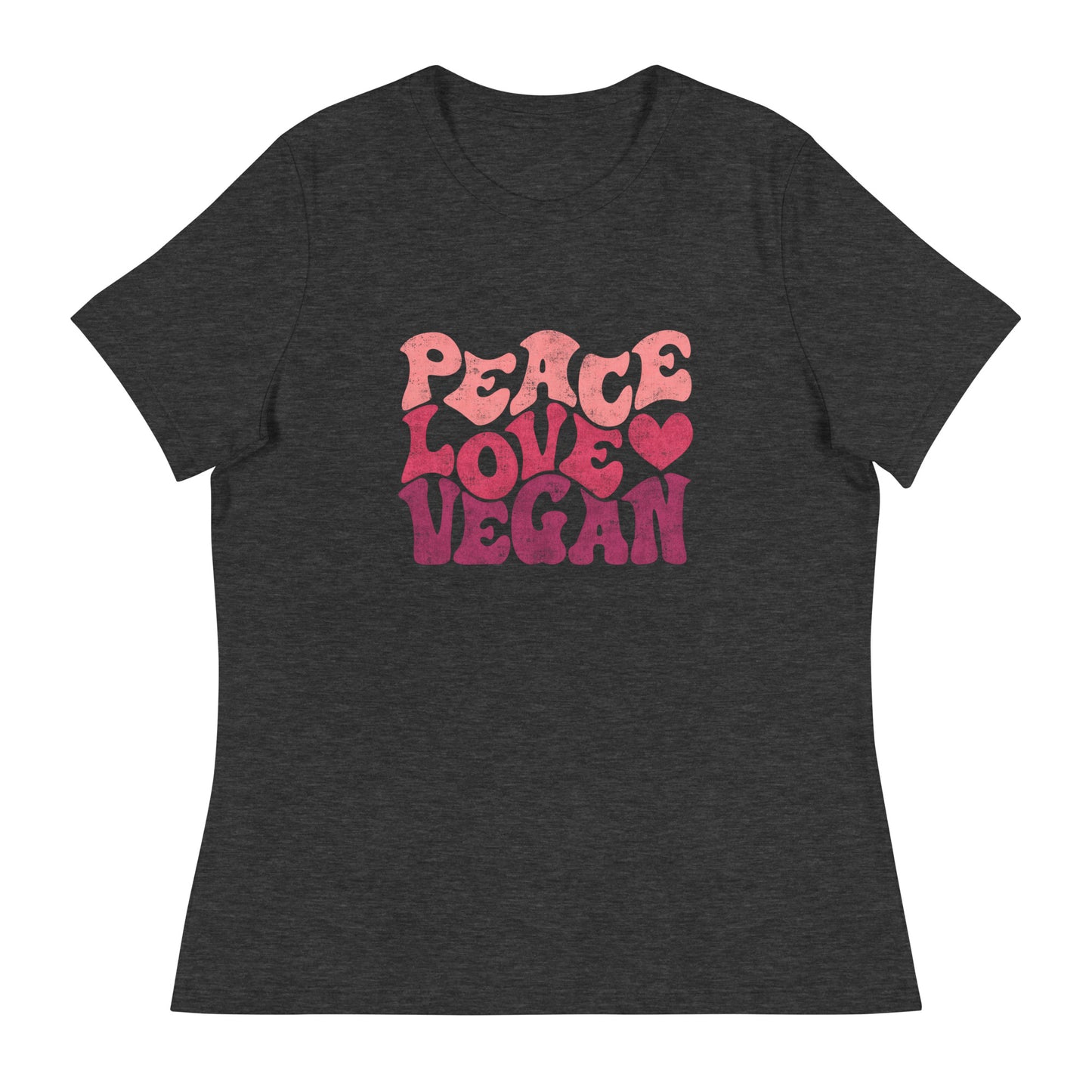 Peace, Love, Vegan Vintage Inspired Contemporary Fit Tee