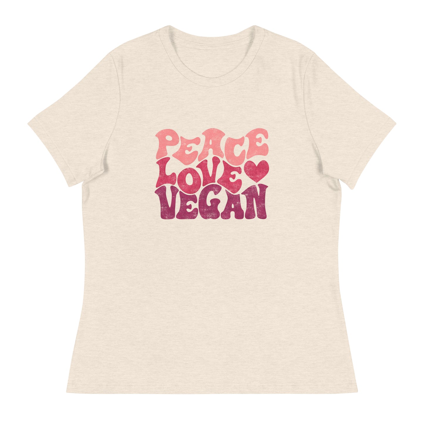 Peace, Love, Vegan Vintage Inspired Contemporary Fit Tee