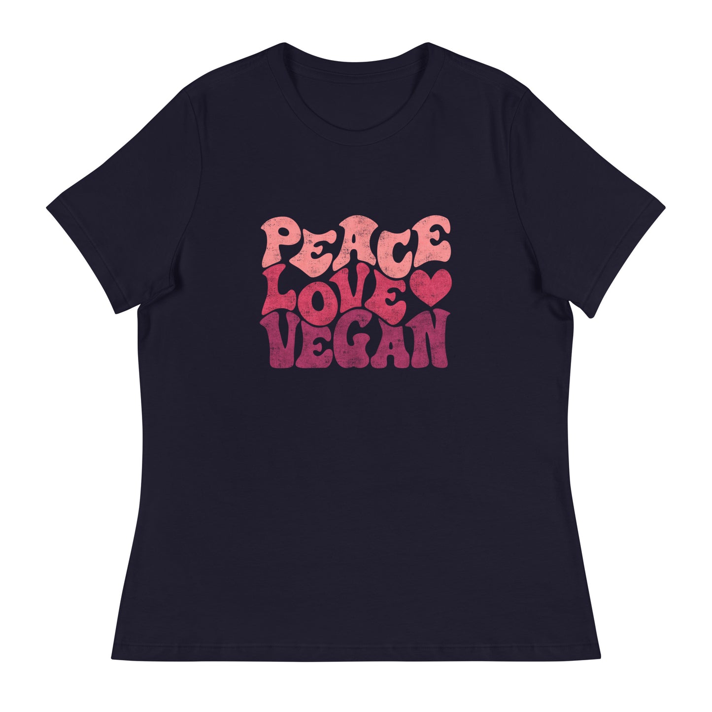 Peace, Love, Vegan Vintage Inspired Contemporary Fit Tee