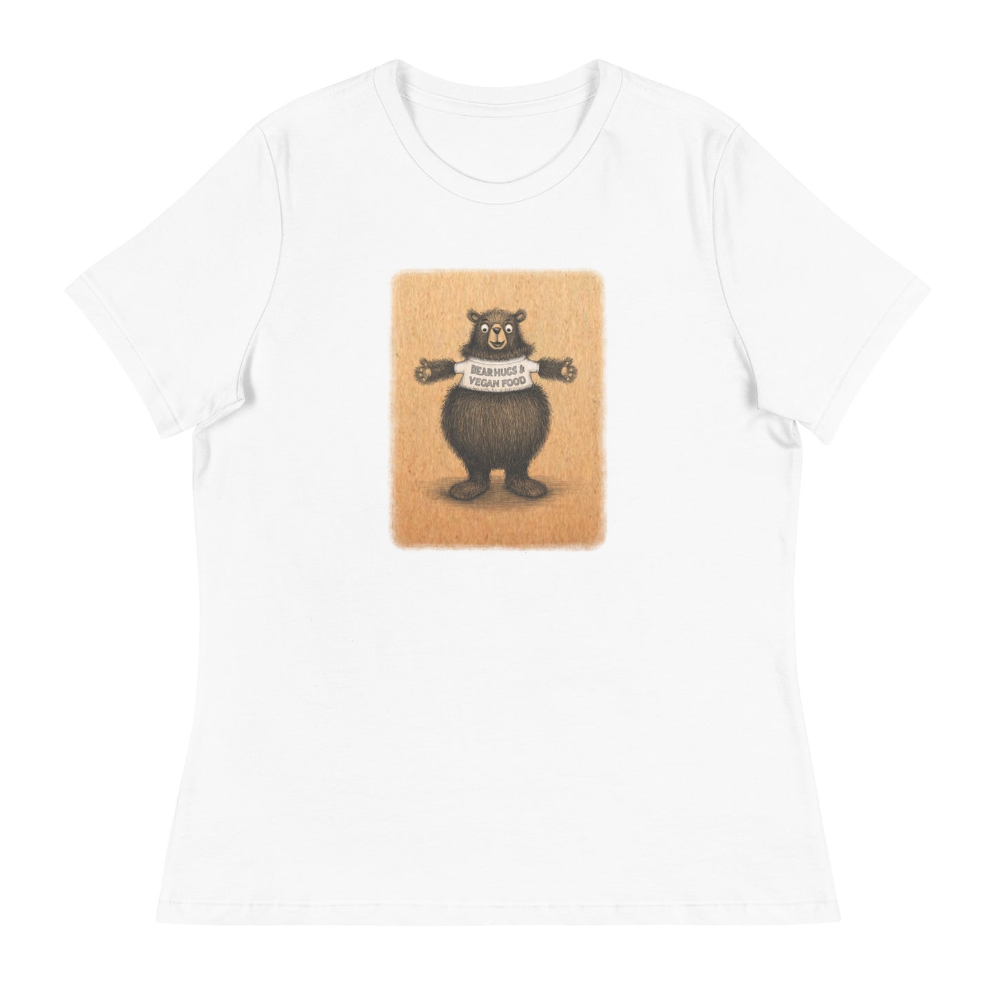 Bear Hugs and Vegan Food Contemporary Fit Tee